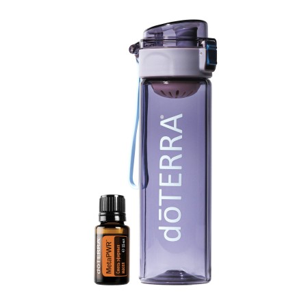Картинка Набор doTERRA «Солнце в воде» для активного образа жизни (бутылка фиолетовая + MetaPWR) от магазина dōTERRA