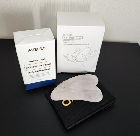 Картинка Коллекция красоты «Гуаша» скребок с маслом dōTERRA Тысячелистник | Гранат, 30 мл от магазина dōTERRA