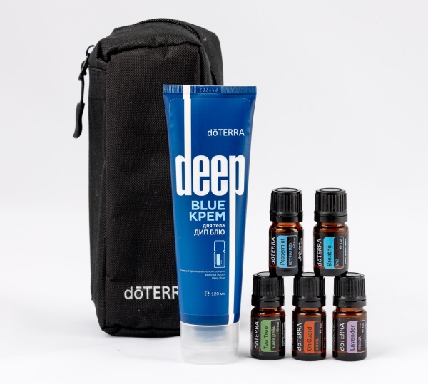 Картинка Набор для любителей спорта «Атлет» с кремом Дип Блю doTERRA, 5x5 мл + 120 мл. от магазина dōTERRA