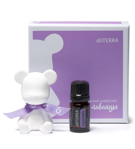 Набор «Лавандовый друг» с аромакамнем в виде мишки doTERRA