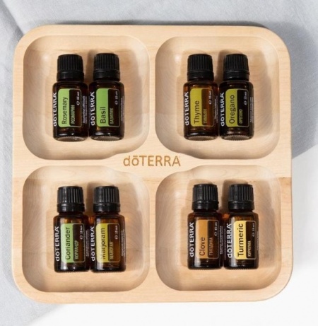 Большой набор эфирных масел doTERRA и менажница, Шеф-повар, 8x15 мл